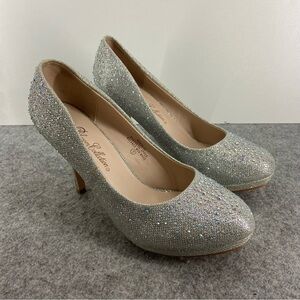 De Blossom Collection Super Sparkly Silver Iridescent Sparkle Size 8.5-9
